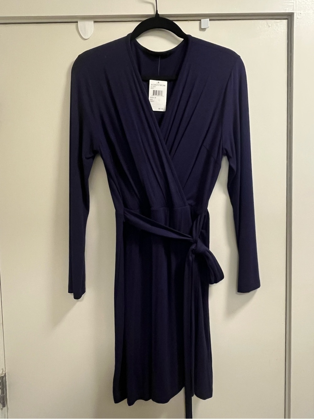 Navy Jersey Long Sleeve Wrap dress- NWT, size M